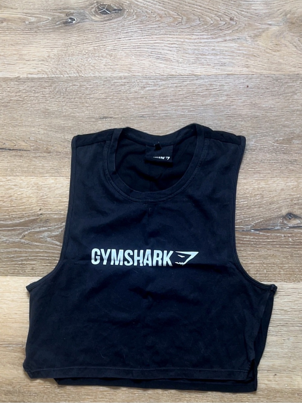 Gymshark Black Logo Cropped Muscle Tank